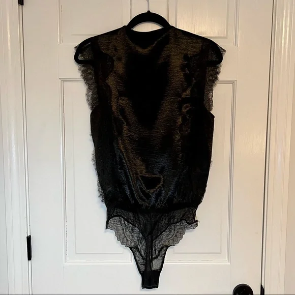 Victoria’s Secret | Dream Angels Chantilly Lace Wrap Bodysuit, Black - EUC - Picture 7 of 10